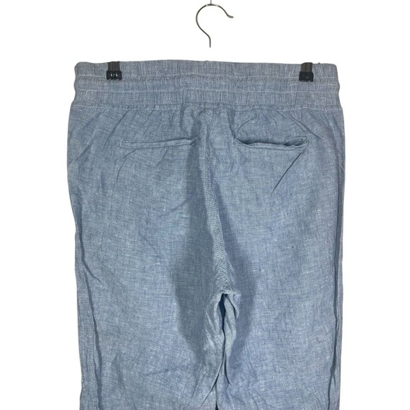 ATHLETA Women's Size 4 Light Blue Cabo 100% Linen Jogger Pants Drawstring Waist - Picture 5 of 13